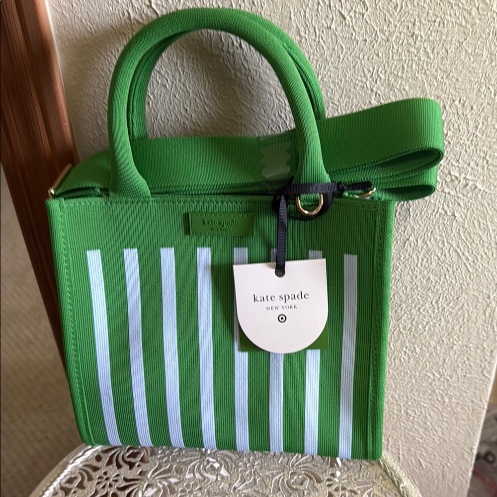 Kate Spade/Target Green Striped Knit Women's Bag Brand New